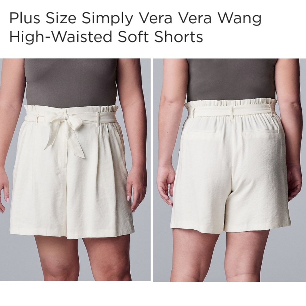 🥳FINAL PRICE👍🩳 NWT‼️Simply Vera Vera Wang  Plus Size High-waisted Soft Shorts